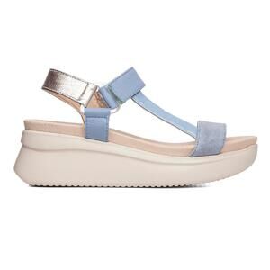 NEW CALLAGHAN women's llana strap sandal in blue / gold